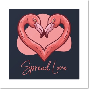 Grammingo Spread Love | Lovely Flamingo Couple Posters and Art